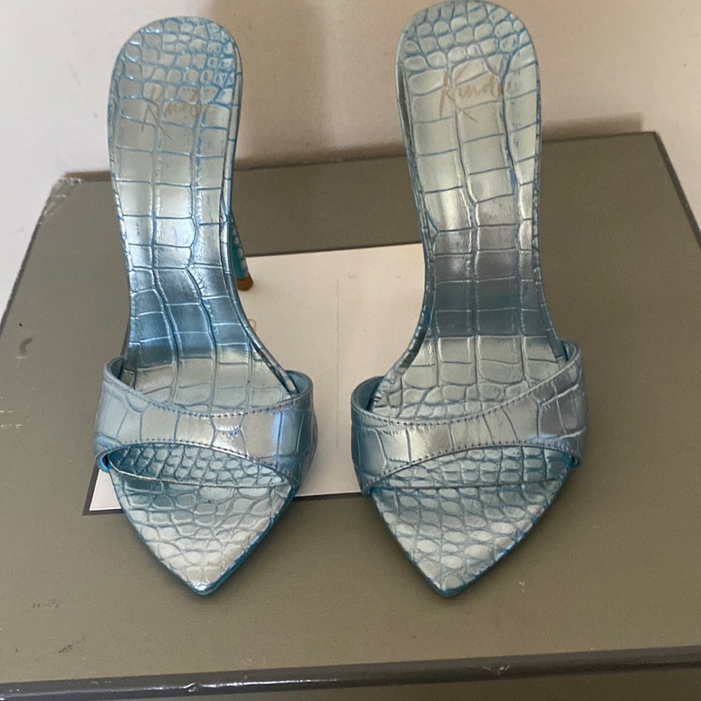 Kandee Blue Crocodile High Heel Sandal